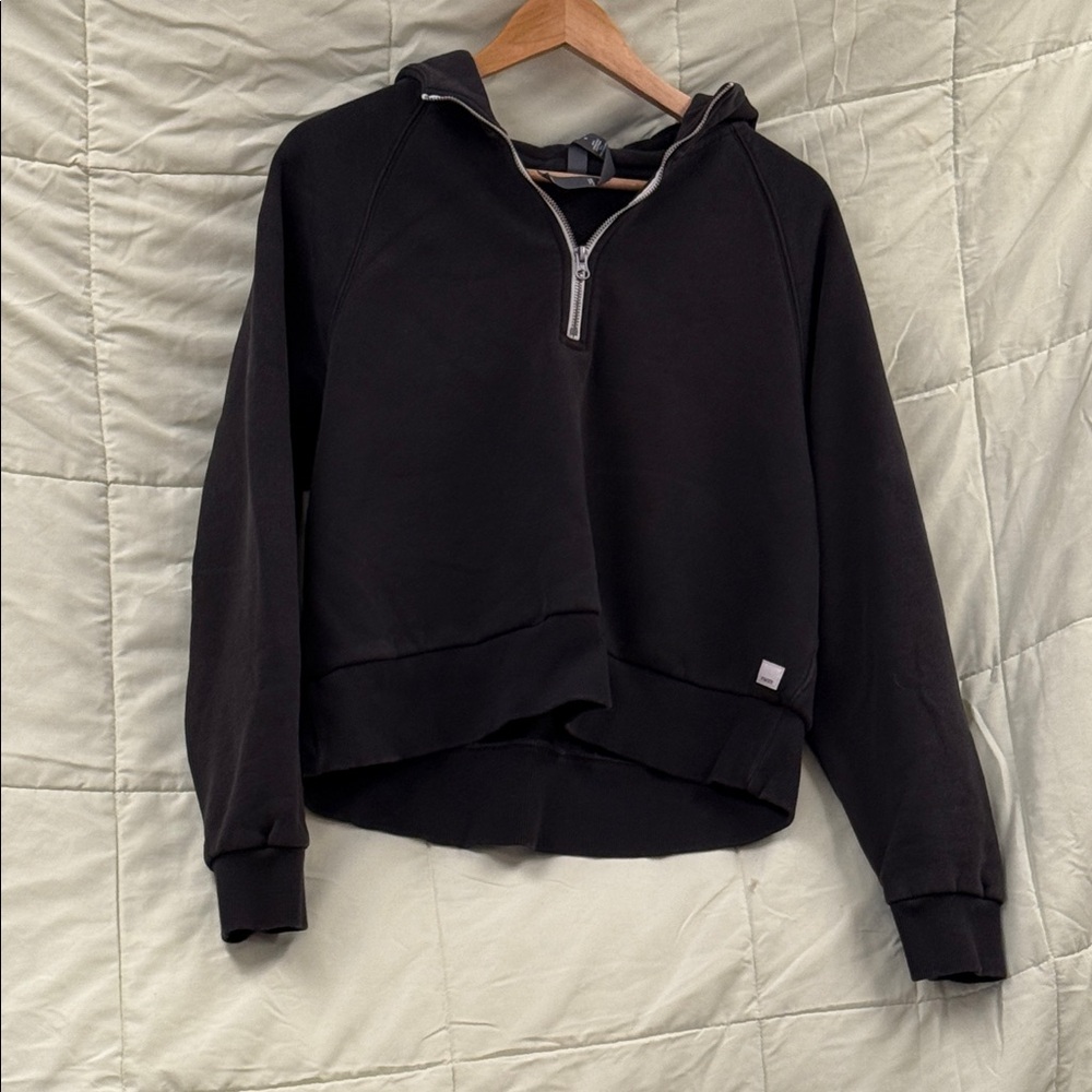 Vuori Black Women's Half-Zip Hoodie Sweater